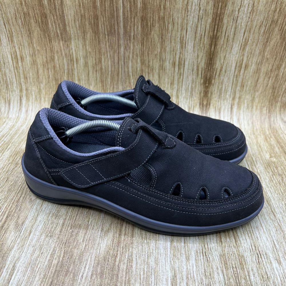 Orthofeet Mary Jane Walking Shoes Women's Size 10 D Wide Black Comfort 891